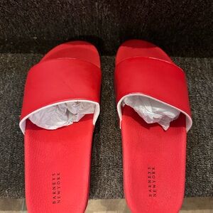 Barneys New York Bold Red Slide Sandals